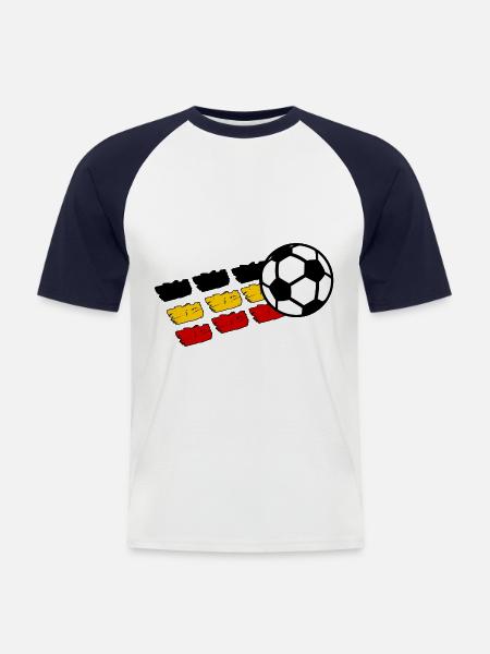 Belgian fans - Men's Baseball T-Shirt - white/navy