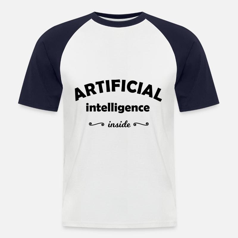 Die Computer Intelligenz - Männer Baseball-T-Shirt - Weiß/Navy