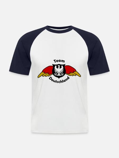 The fans in Germany - Men's Baseball T-Shirt - white/navy