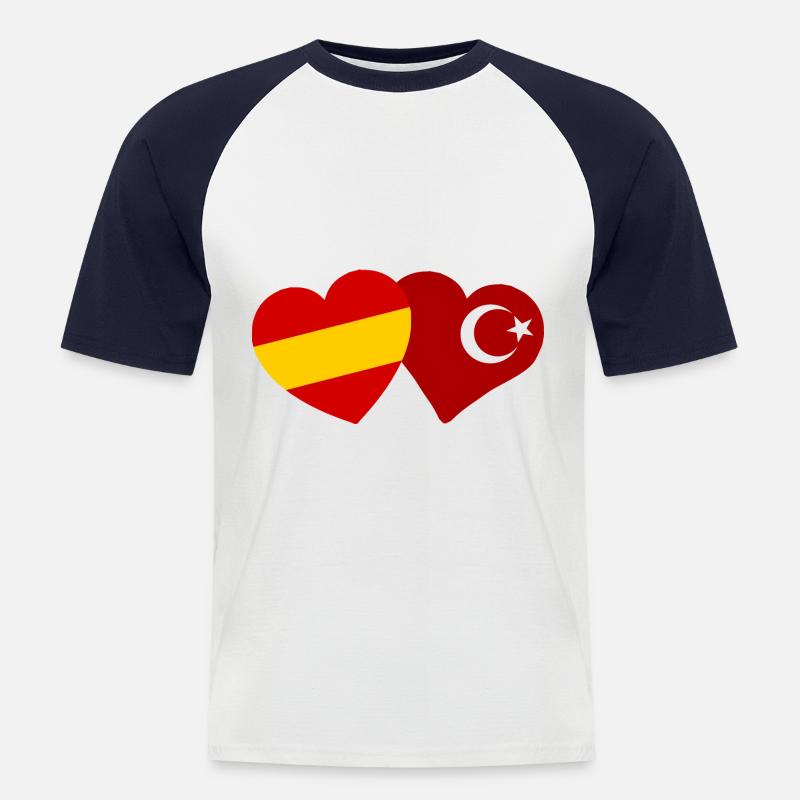 Die spanisch türkische Liebe - Männer Baseball-T-Shirt - Weiß/Navy