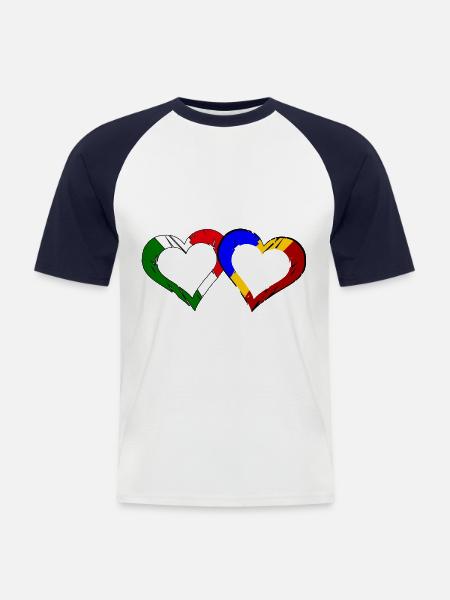 Italian Romanian Love - Men's Baseball T-Shirt - white/navy