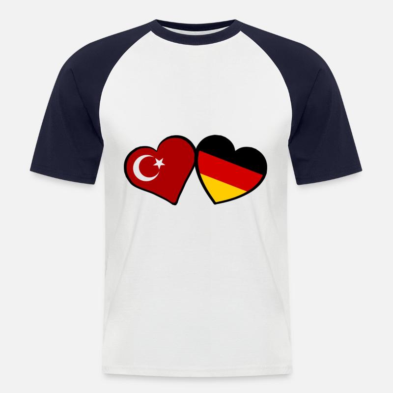 Die türkisch deutsche Partnerschaft - Männer Baseball-T-Shirt - Weiß/Navy