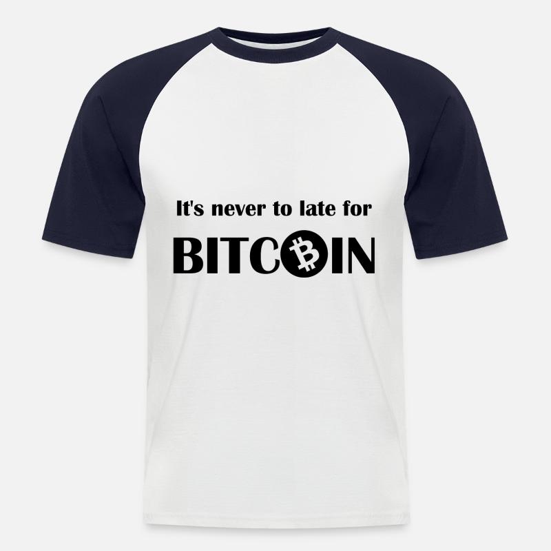 Die Zukunft heißt Bitcoin - Männer Baseball-T-Shirt - Weiß/Navy