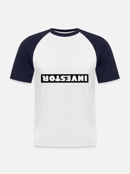 Die Börsen Investoren - Männer Baseball-T-Shirt - Weiß/Navy