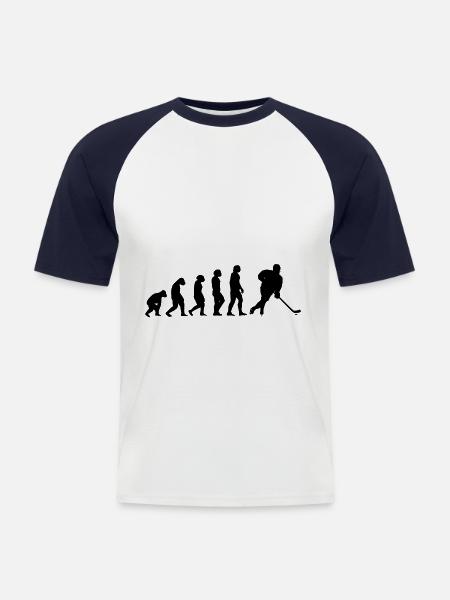 Eishockey Evolution II - Männer Baseball-T-Shirt - Weiß/Navy