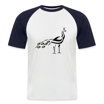 paon - T-shirt baseball manches courtes Homme - blanc/marine - Devant - Nik (191cm)