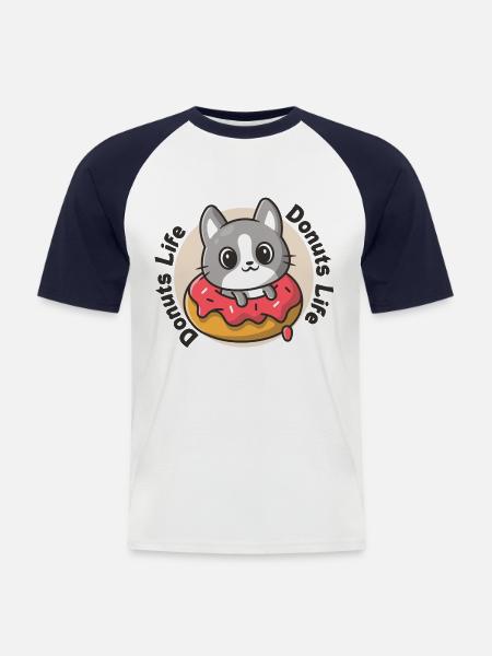 Life Donuts - lover - Men's Baseball T-Shirt - white/navy
