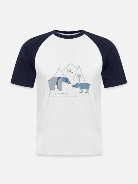 Best Dad Bears Father Father's Day - Men's Baseball T-Shirt - white/navy