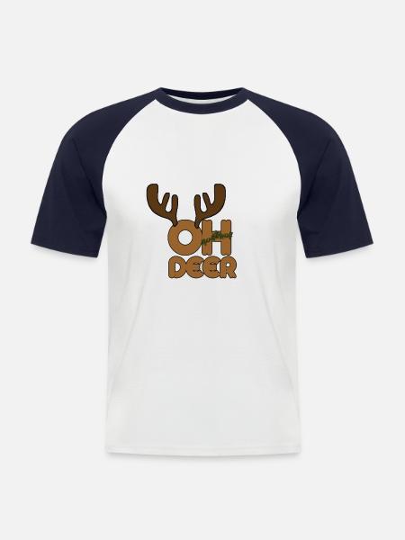 Noël Noël Noël Noël - T-shirt baseball manches courtes Homme - blanc/marine