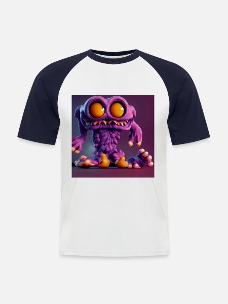 Little purple terror - Men's Baseball T-Shirt - white/navy