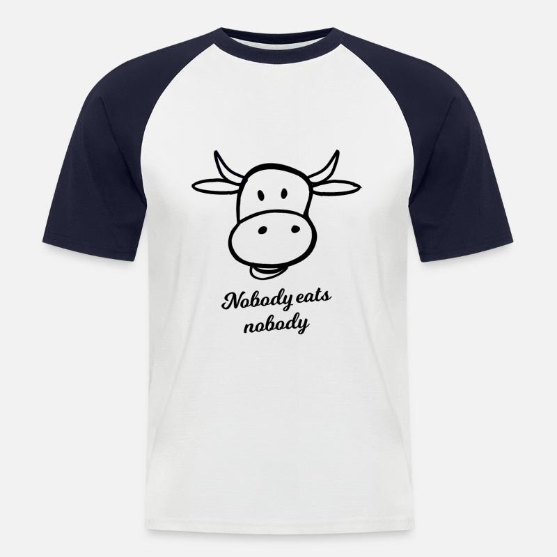 Veganer Spruch - Männer Baseball-T-Shirt - Weiß/Navy