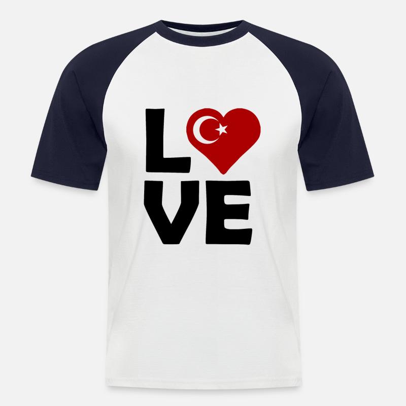 Türkische Liebe - Männer Baseball-T-Shirt - Weiß/Navy