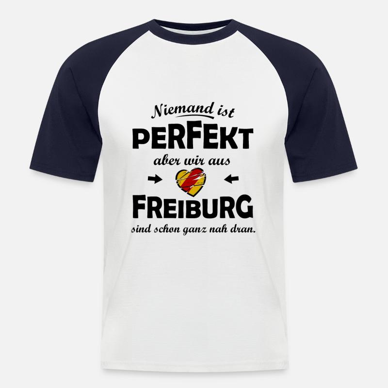 Die perfekten Freiburger - Männer Baseball-T-Shirt - Weiß/Navy