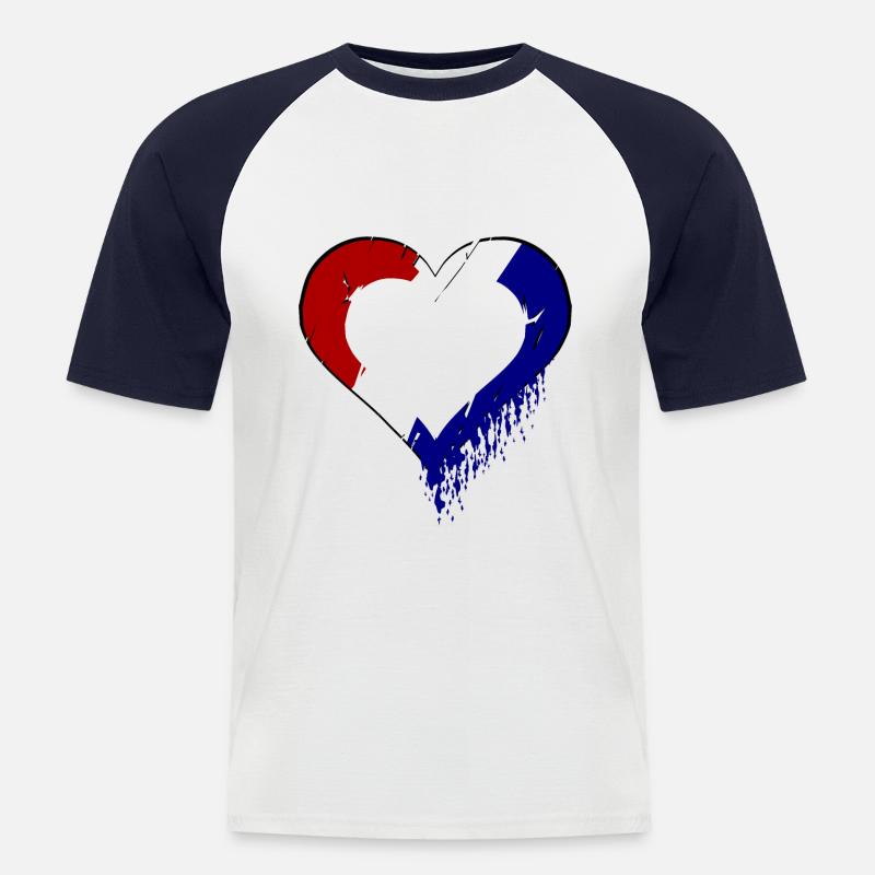 Holländische Liebe - Männer Baseball-T-Shirt - Weiß/Navy