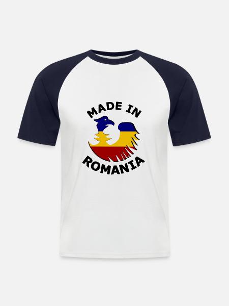 Made in Romania - Men's Baseball T-Shirt - white/navy
