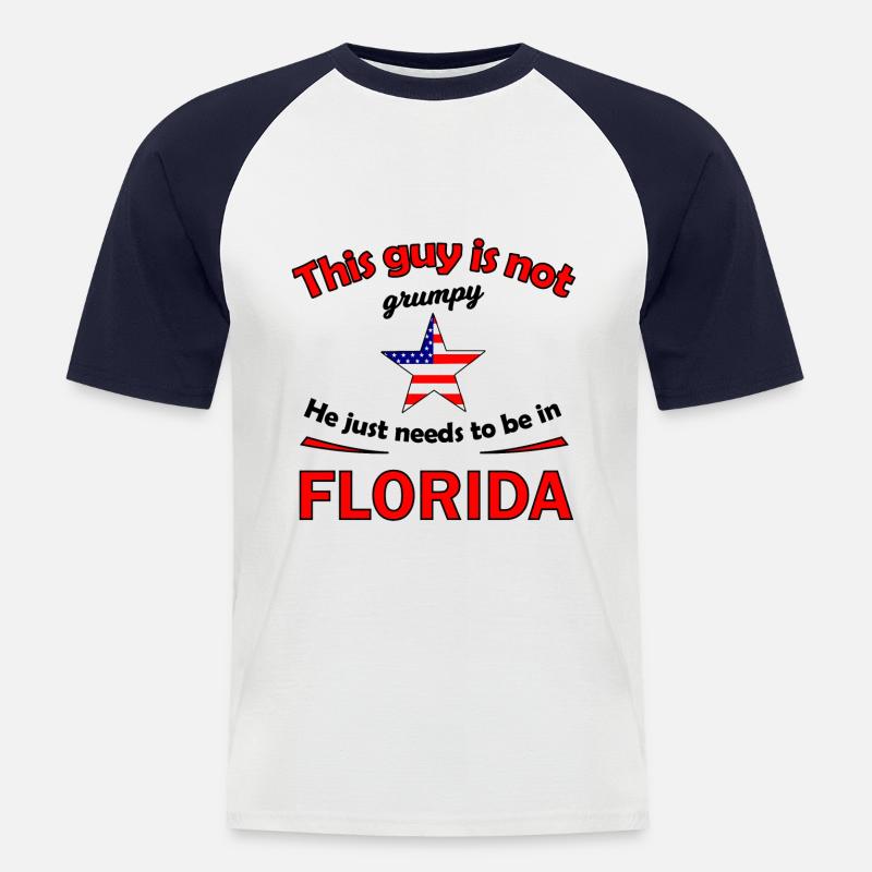Urlaub in Florida - Männer Baseball-T-Shirt - Weiß/Navy