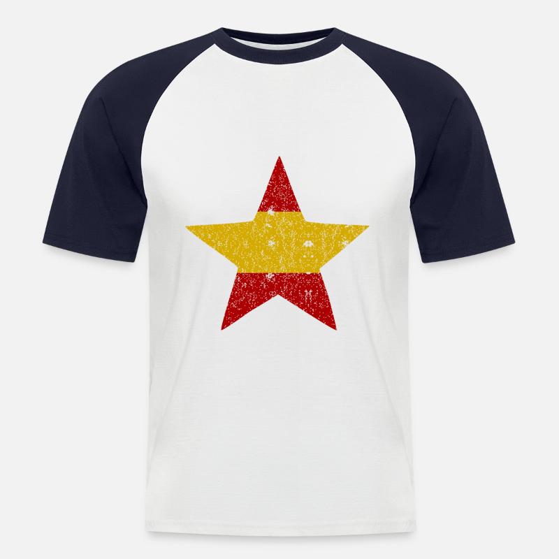 Die spanischen Sterne - Männer Baseball-T-Shirt - Weiß/Navy