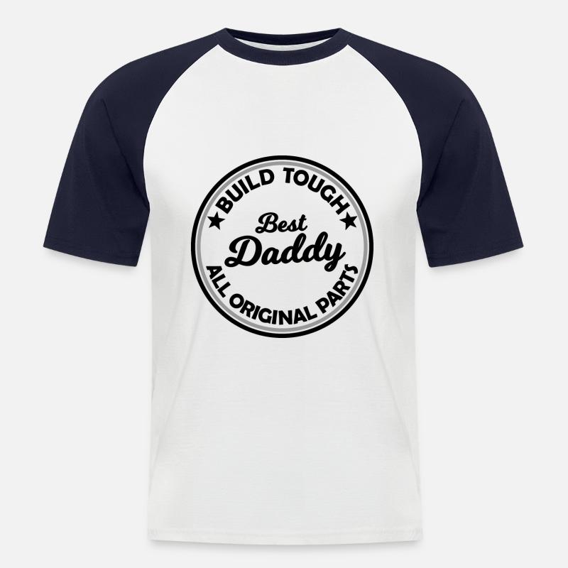 Der beste Daddy - Männer Baseball-T-Shirt - Weiß/Navy