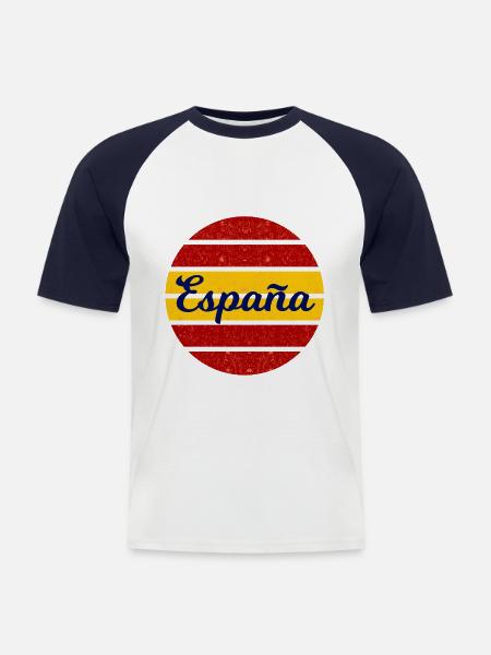 Die spanischen Fans - Männer Baseball-T-Shirt - Weiß/Navy