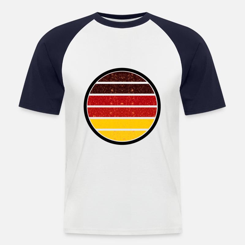 Deutschlands Farben - Männer Baseball-T-Shirt - Weiß/Navy