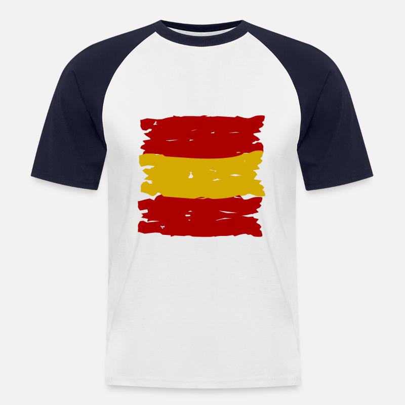 Das spanische Team - Männer Baseball-T-Shirt - Weiß/Navy