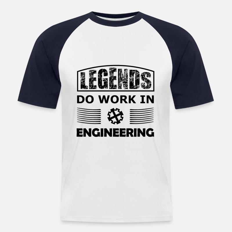 Die Engineering Profis - Männer Baseball-T-Shirt - Weiß/Navy