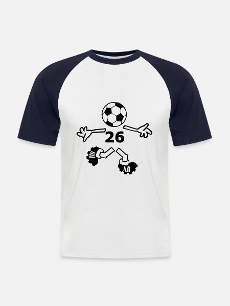 Nummer 26 - Männer Baseball-T-Shirt - Weiß/Navy
