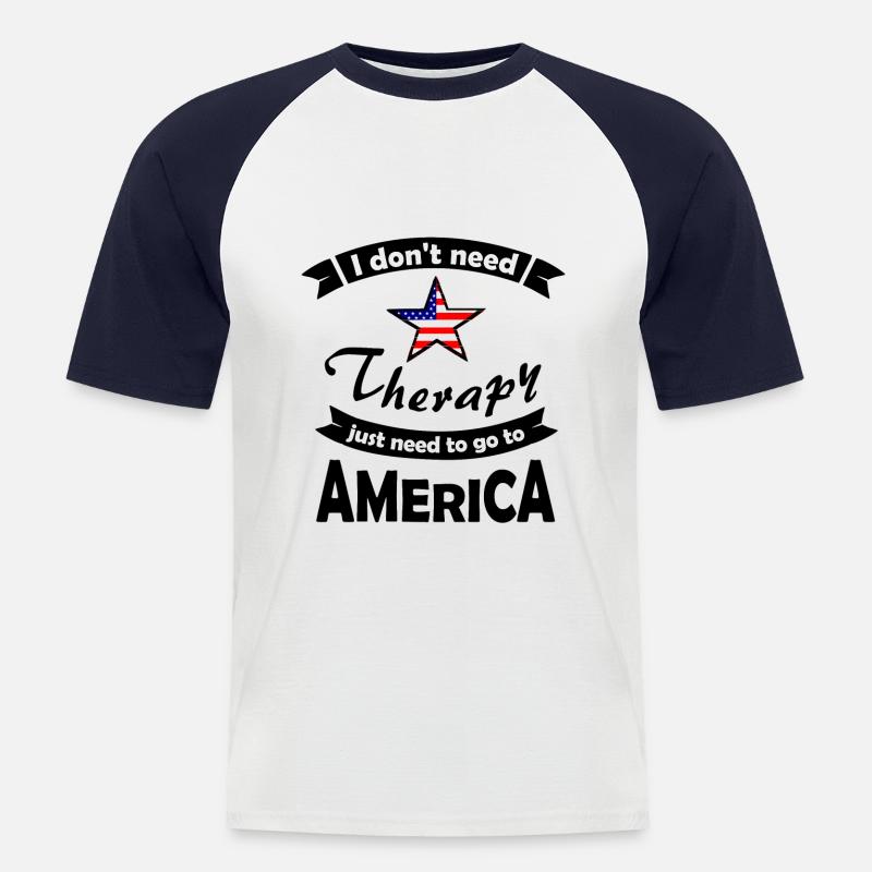 Fahrt nach Amerika - Männer Baseball-T-Shirt - Weiß/Navy
