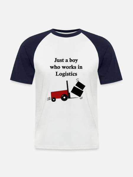 Logistics and transport - Men's Baseball T-Shirt - white/navy