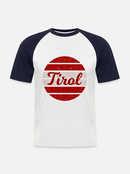 Die Tiroler - Männer Baseball-T-Shirt - Weiß/Navy