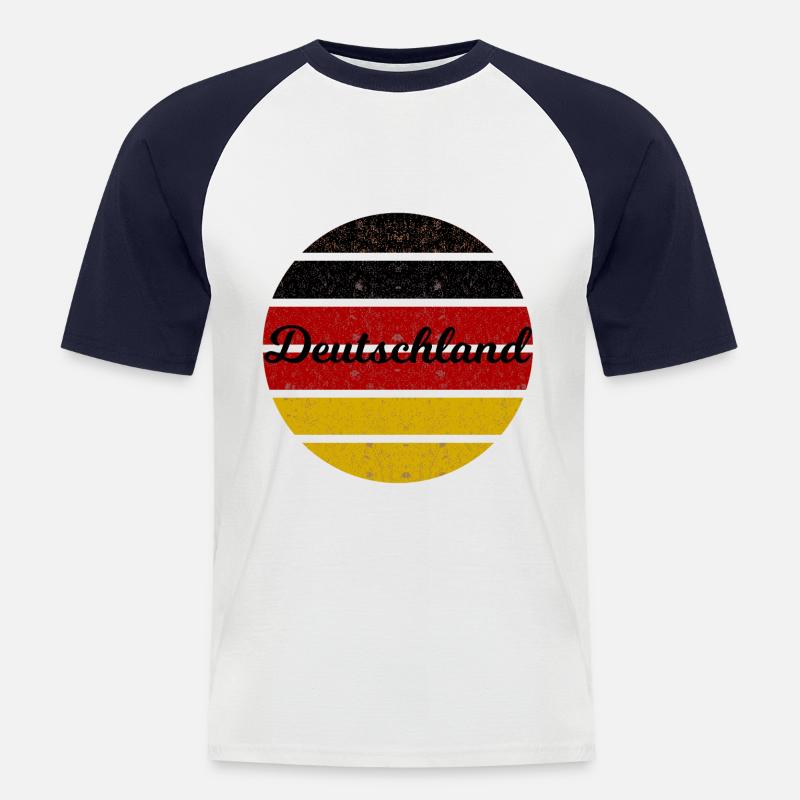 Die Deutschen - Männer Baseball-T-Shirt - Weiß/Navy