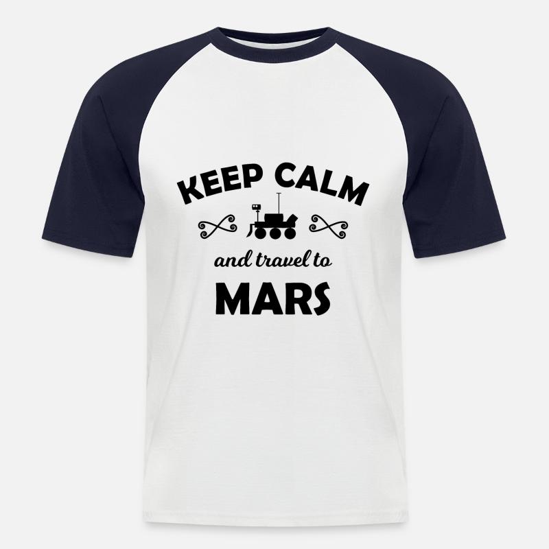 Die Reise zum Mars - Männer Baseball-T-Shirt - Weiß/Navy