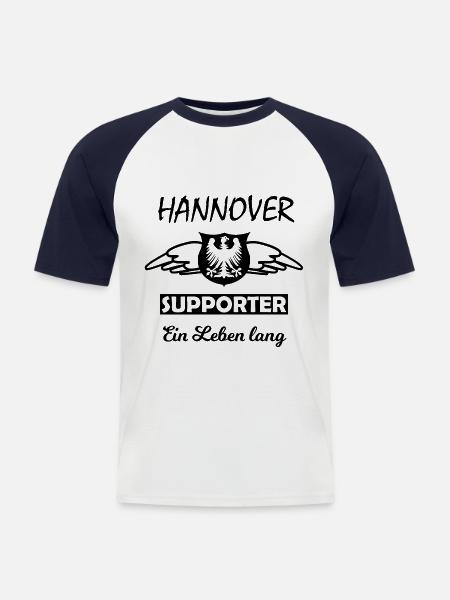 Les fans de Hanovre - T-shirt baseball manches courtes Homme - blanc/marine