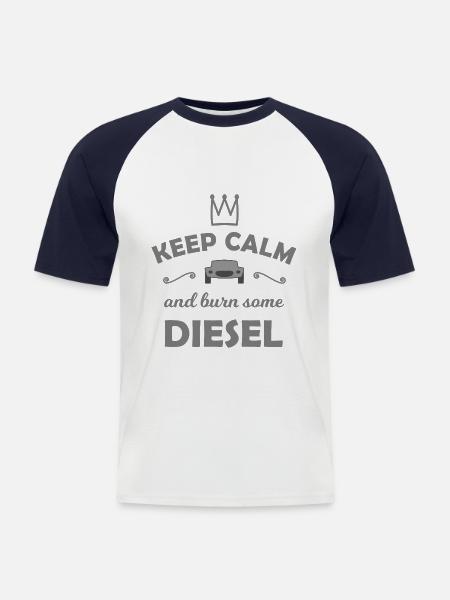 Diesel and displacement - Men's Baseball T-Shirt - white/navy