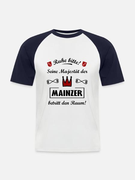 Herr aus Mainz - Männer Baseball-T-Shirt - Weiß/Navy