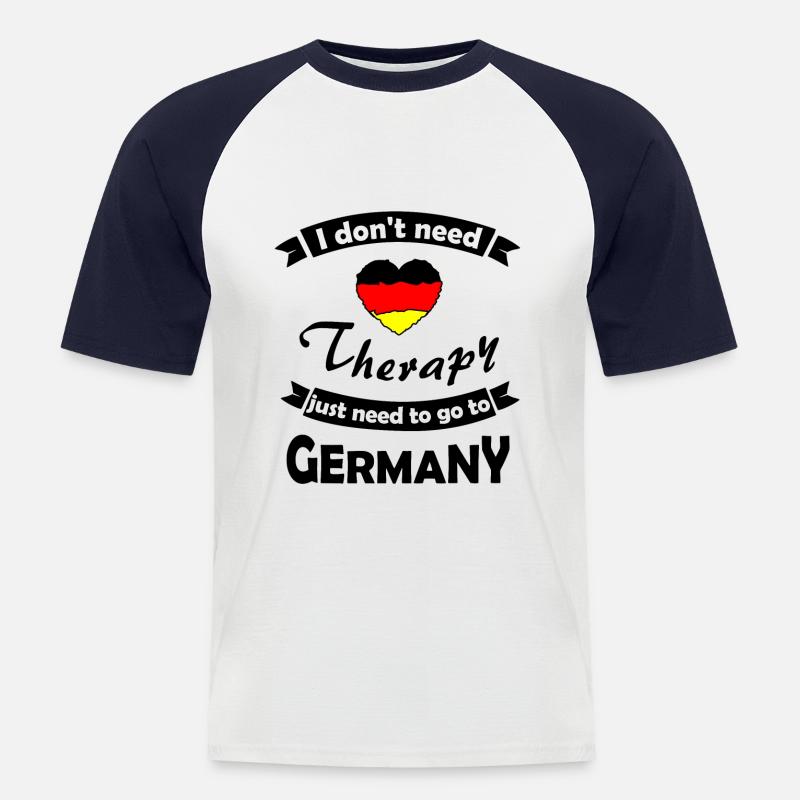 Zuhause in Germany - Männer Baseball-T-Shirt - Weiß/Navy