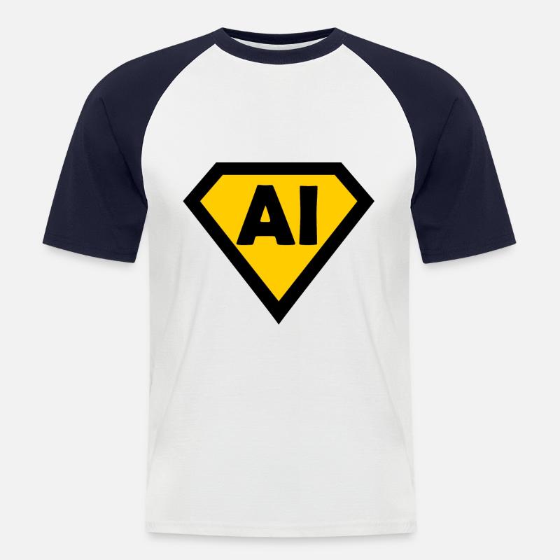 Intelligenz und Coding - Männer Baseball-T-Shirt - Weiß/Navy