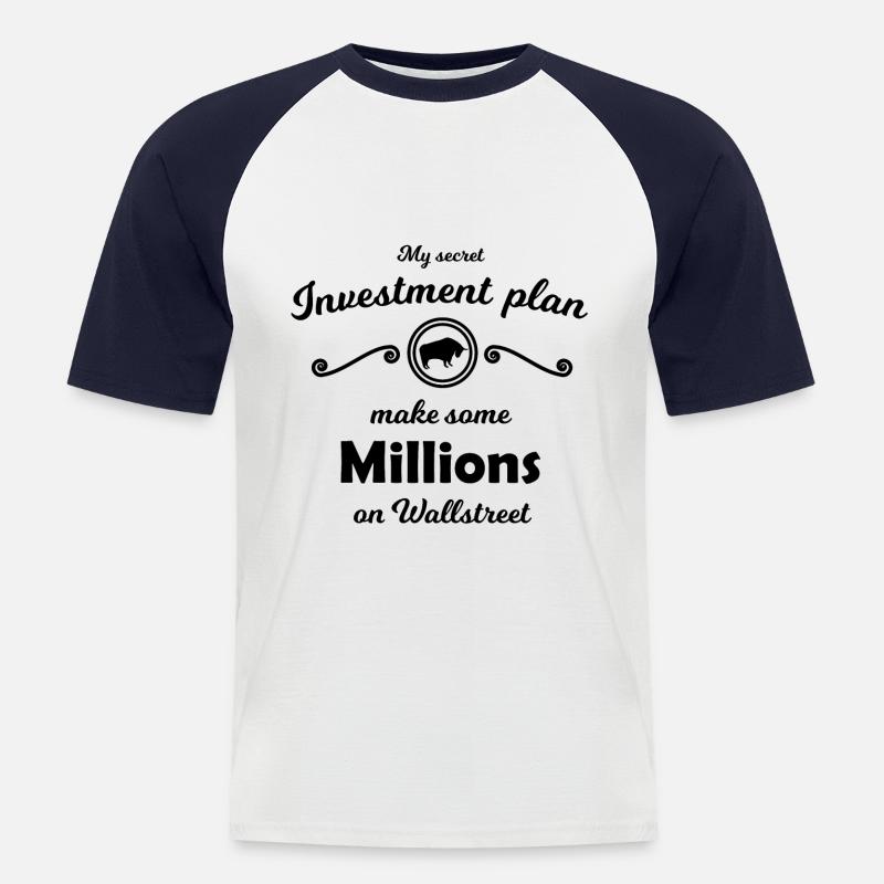 Der Millionen Plan - Männer Baseball-T-Shirt - Weiß/Navy