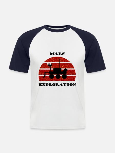 L’expédition spatiale - T-shirt baseball manches courtes Homme - blanc/marine