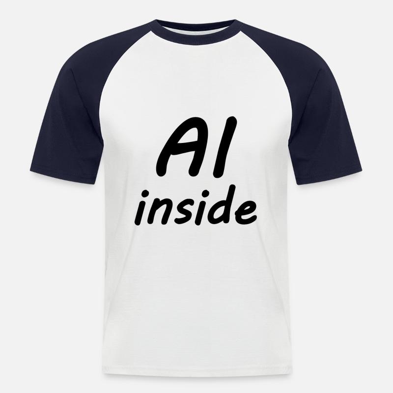 Robotics and coders - Men's Baseball T-Shirt - white/navy