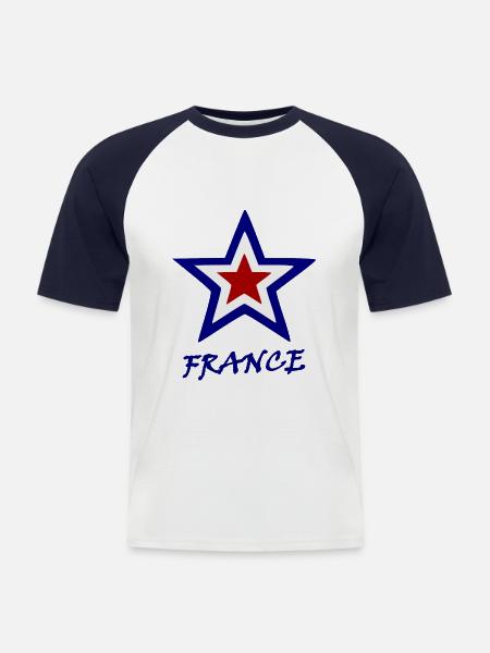 Homesickness for France - Men's Baseball T-Shirt - white/navy