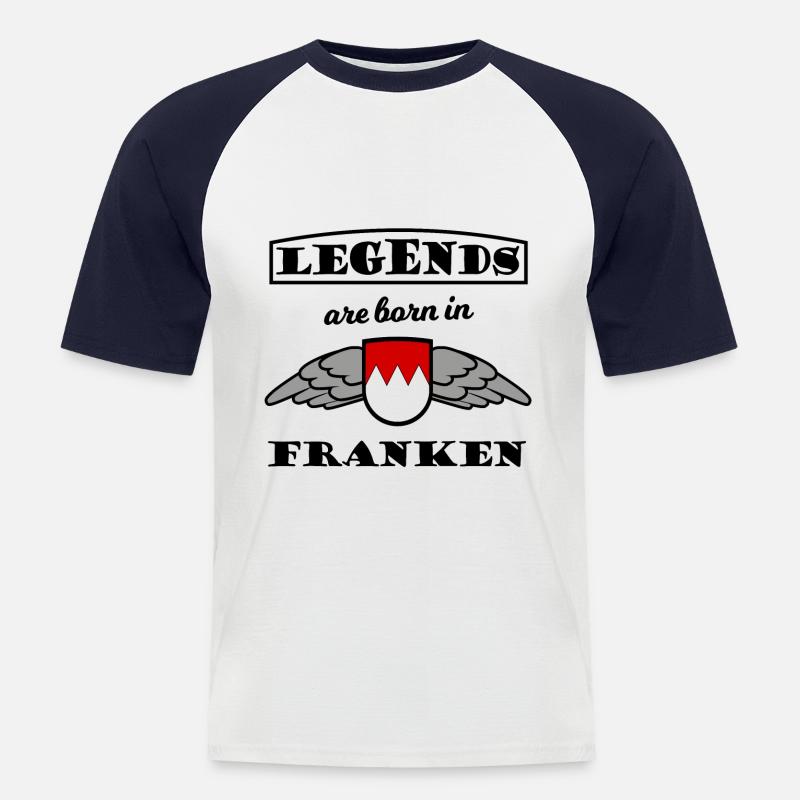 Die Helden aus Franken - Männer Baseball-T-Shirt - Weiß/Navy