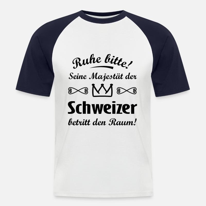 Die Schweizer Hoheit - Männer Baseball-T-Shirt - Weiß/Navy