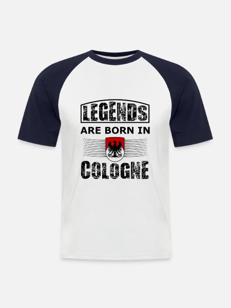 Die Kölner Fans - Männer Baseball-T-Shirt - Weiß/Navy