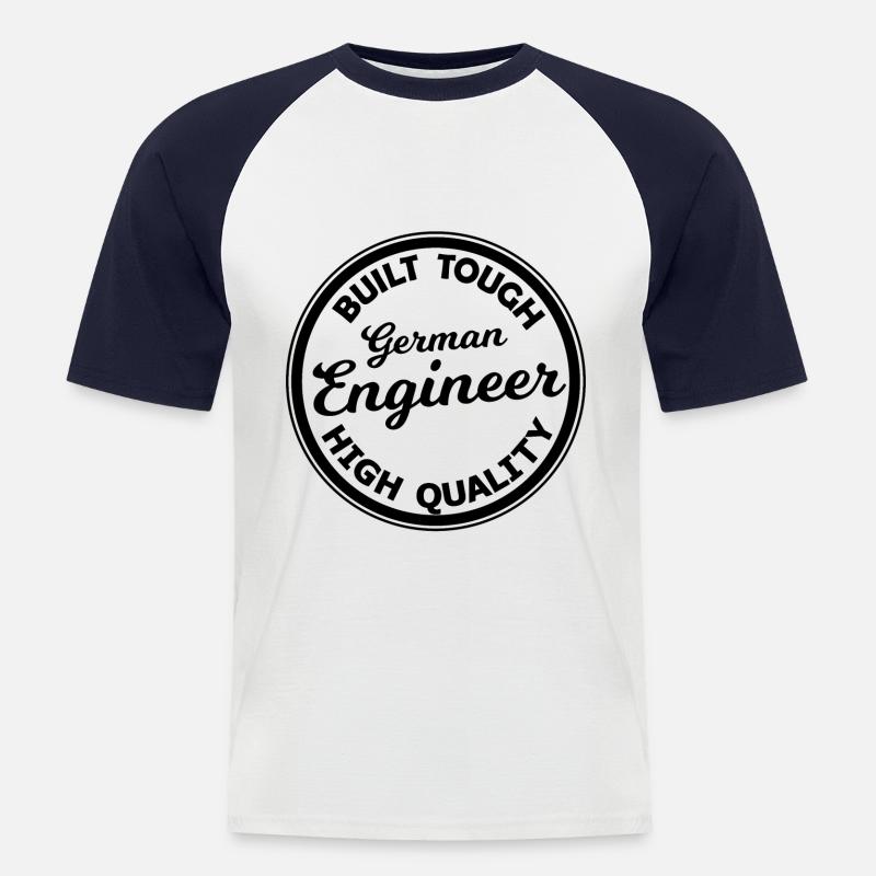 Der deutsche Ingenieur - Männer Baseball-T-Shirt - Weiß/Navy