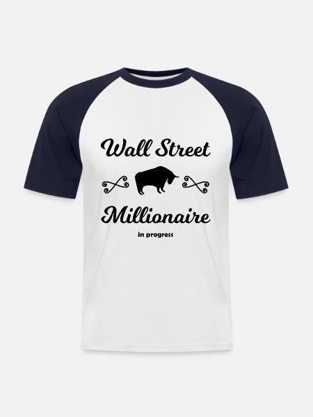 Der Börsen Millionär - Männer Baseball-T-Shirt - Weiß/Navy