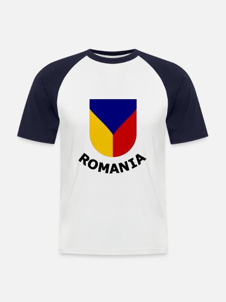 The fans from Romania - Men's Baseball T-Shirt - white/navy