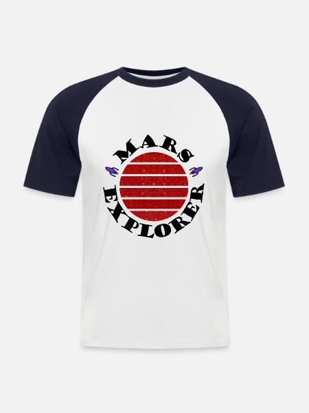 Die Entdecker des Mars - Männer Baseball-T-Shirt - Weiß/Navy