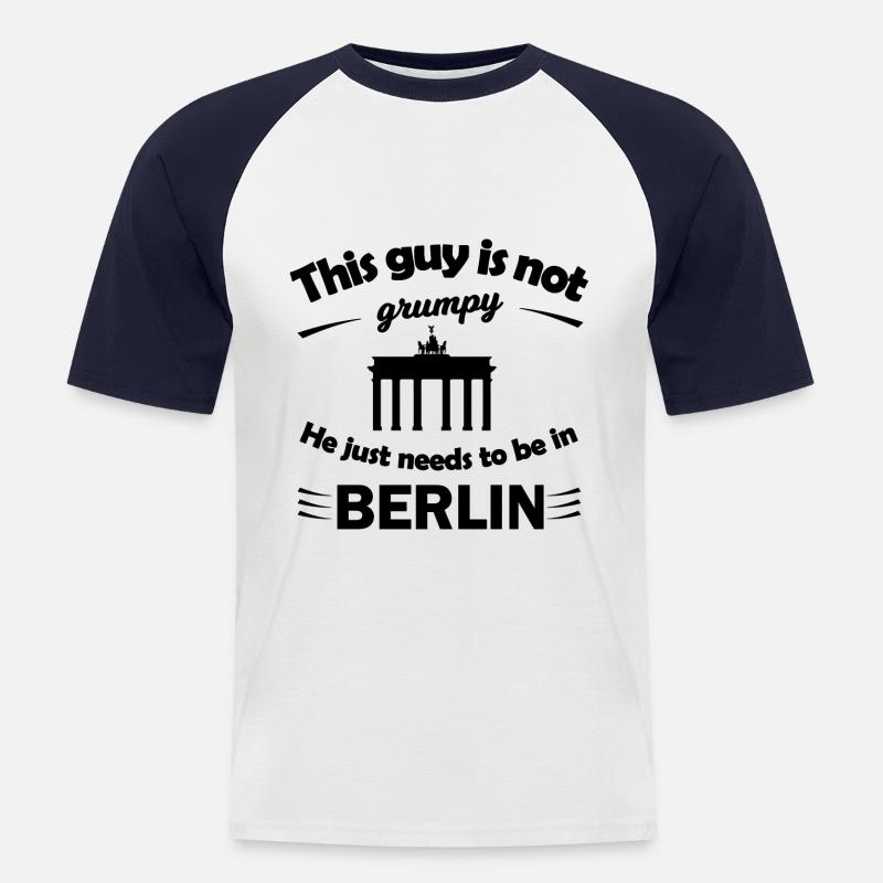 Reise nach Berlin - Männer Baseball-T-Shirt - Weiß/Navy