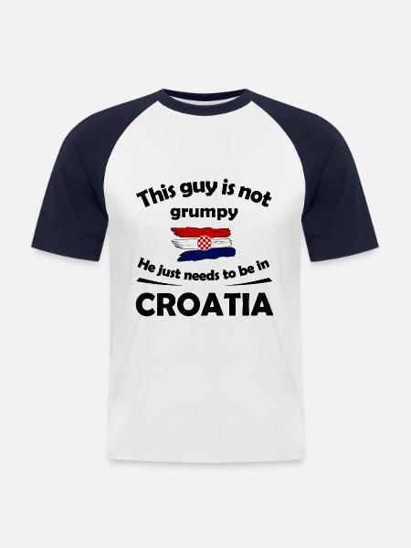 Sommer in Kroatien - Männer Baseball-T-Shirt - Weiß/Navy